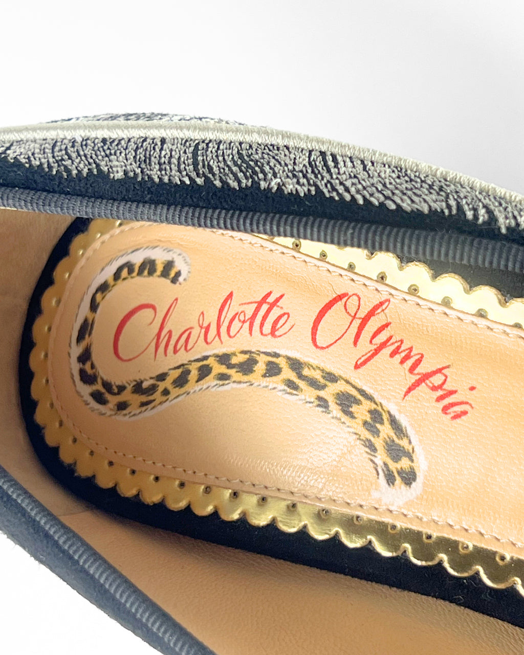 Charlotte Olympia Emilia Feather-Embroidered Suede Pumps (EU 38)