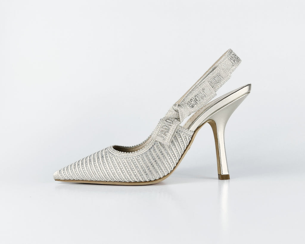 Dior J'Adior Crystal Slingback Pumps in Pale Gold (EU 38)