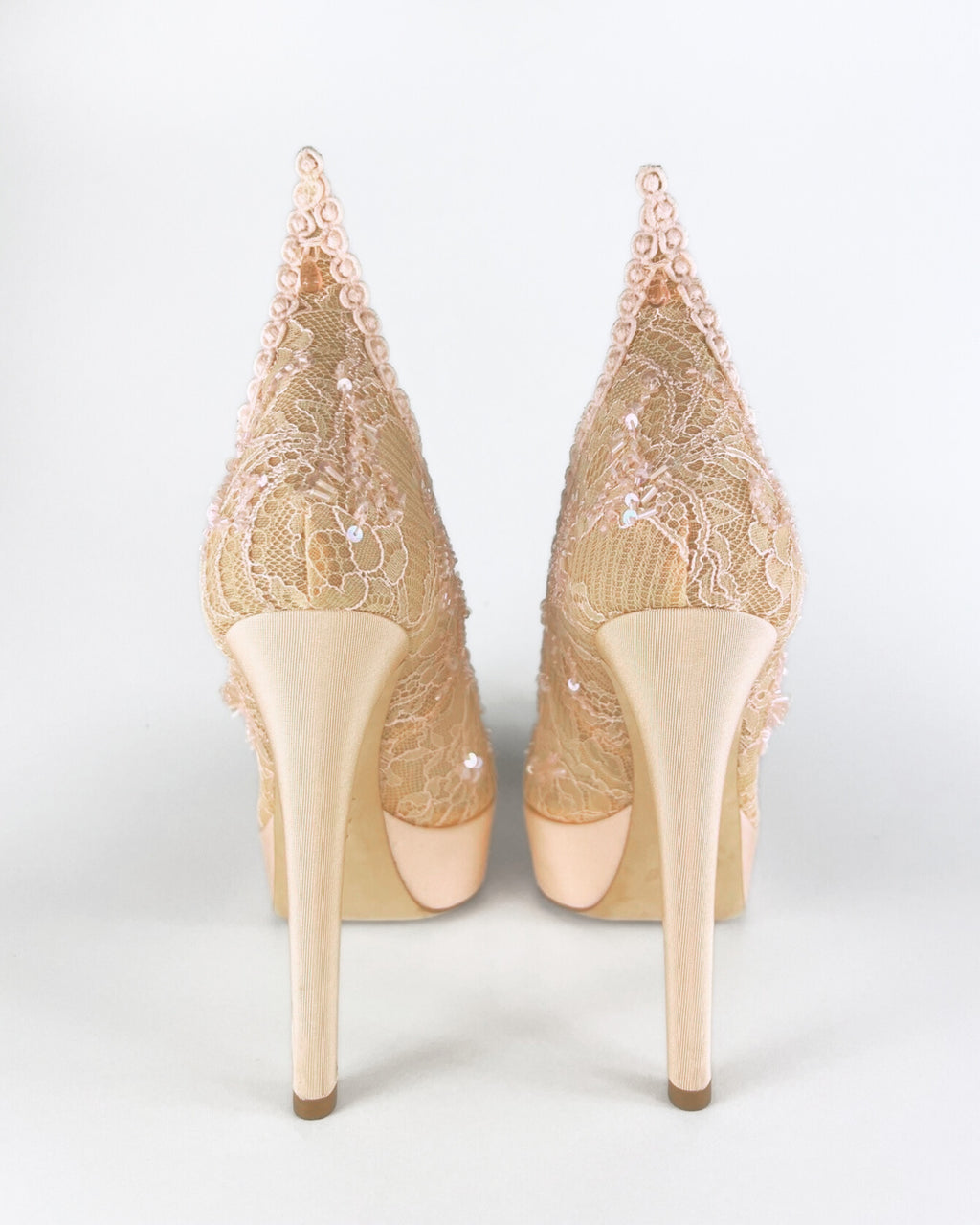Dior Pink Lace Pampille Platform Pumps (EU 38)