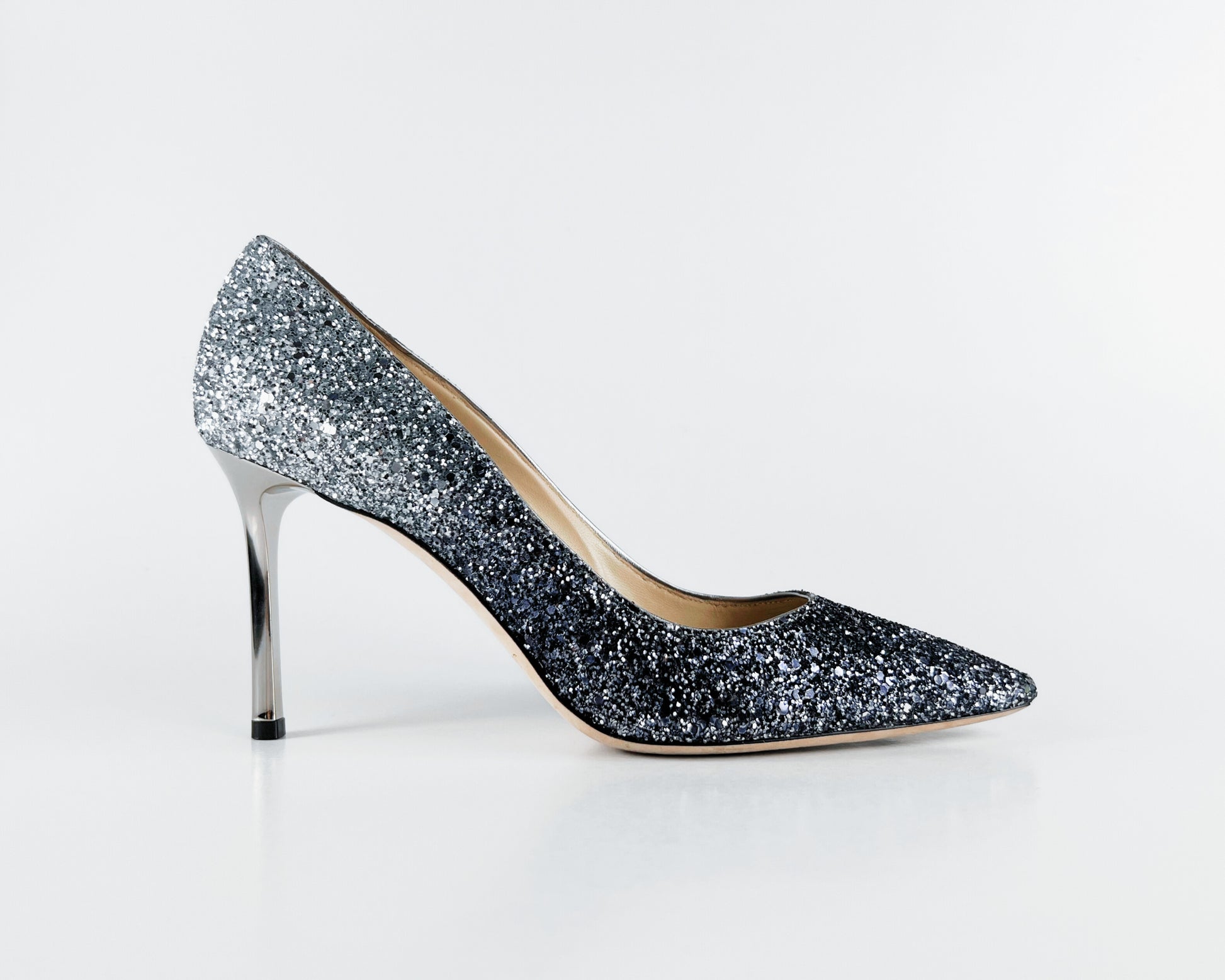 Jimmy Choo Romy 85 Dégradé Glitter Pumps (EU 38.5)