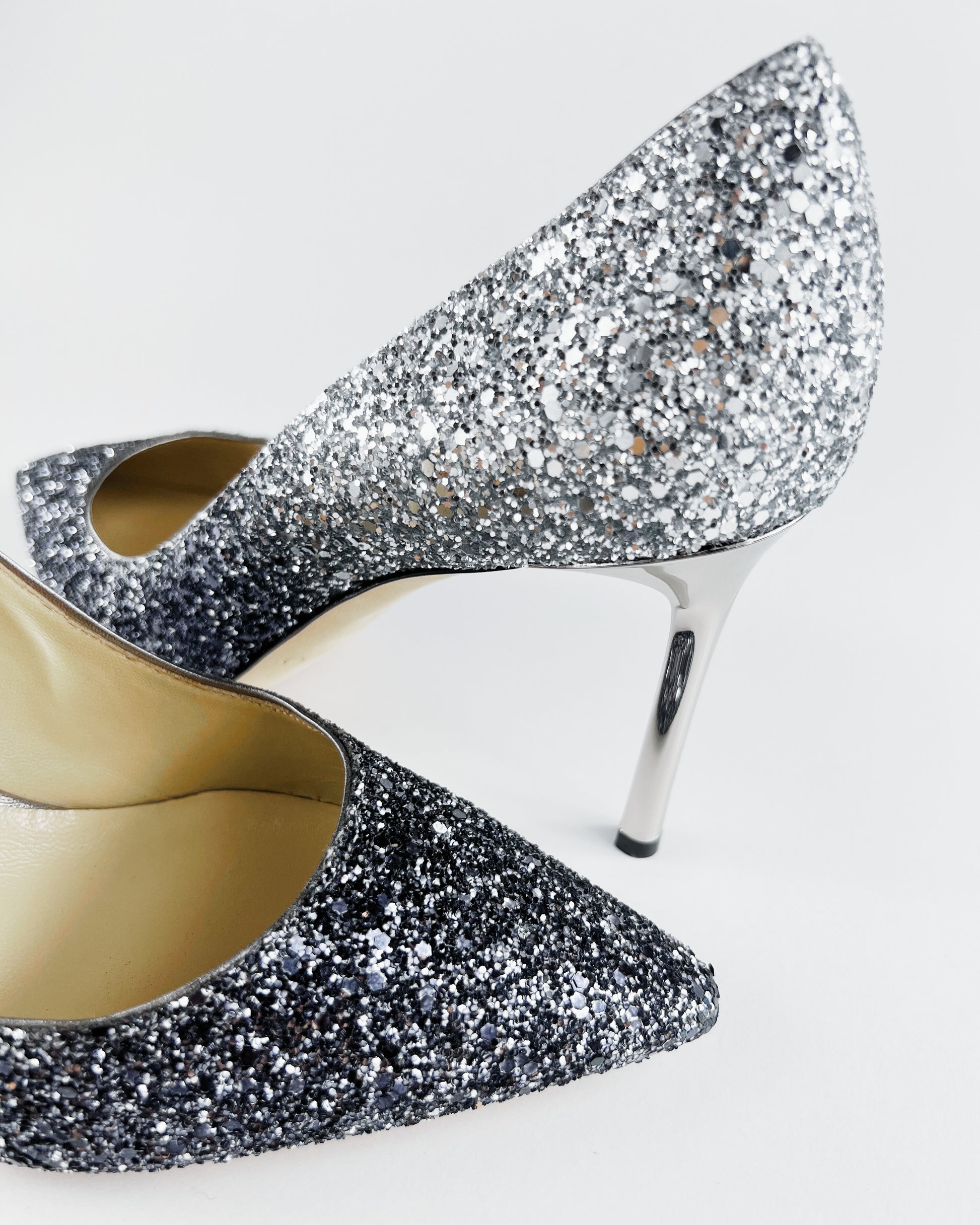 Jimmy Choo Romy 85 Dégradé Glitter Pumps (EU 38.5)