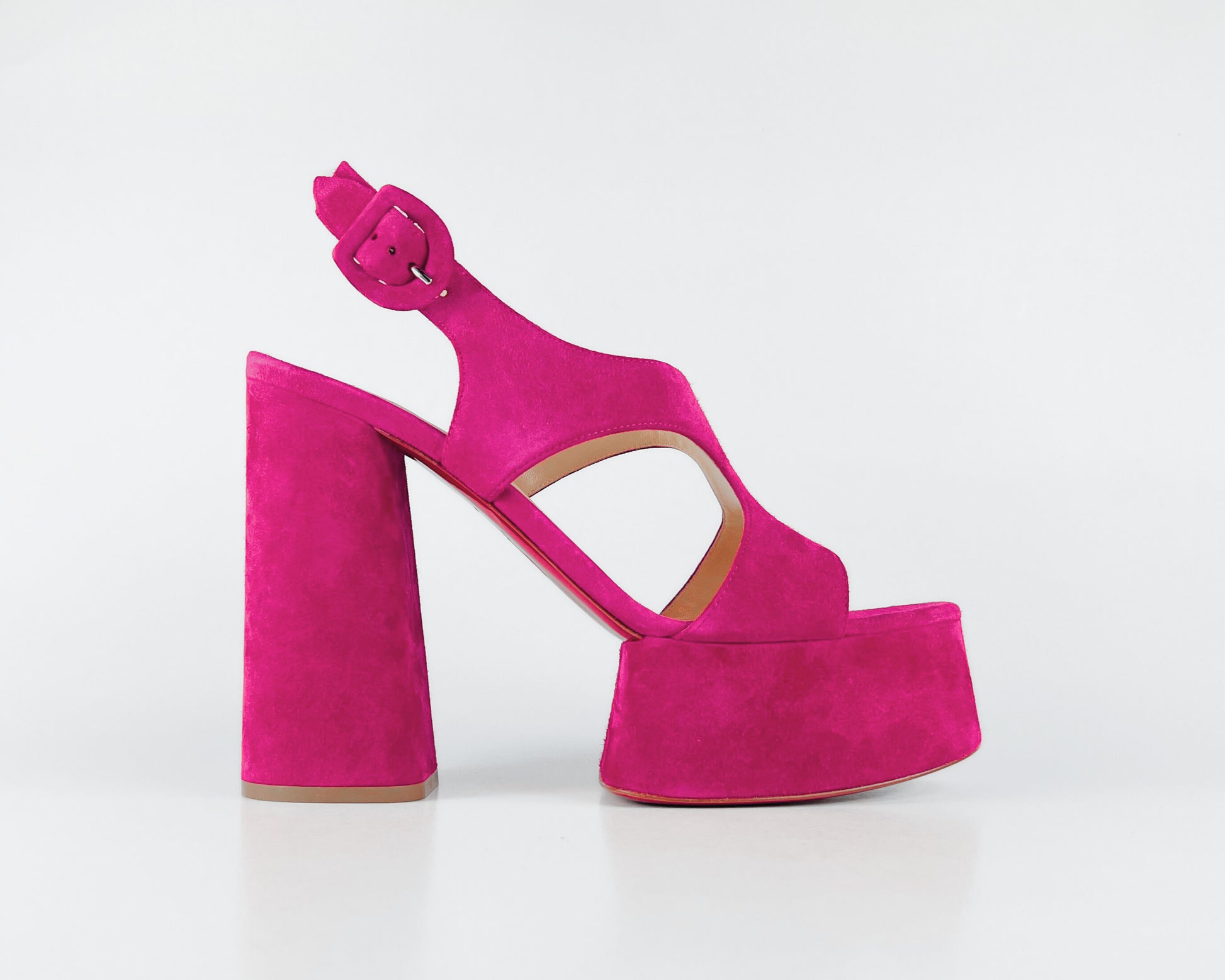 Christian Louboutin Foolish Pink Suede Platform Heels (EU 39)