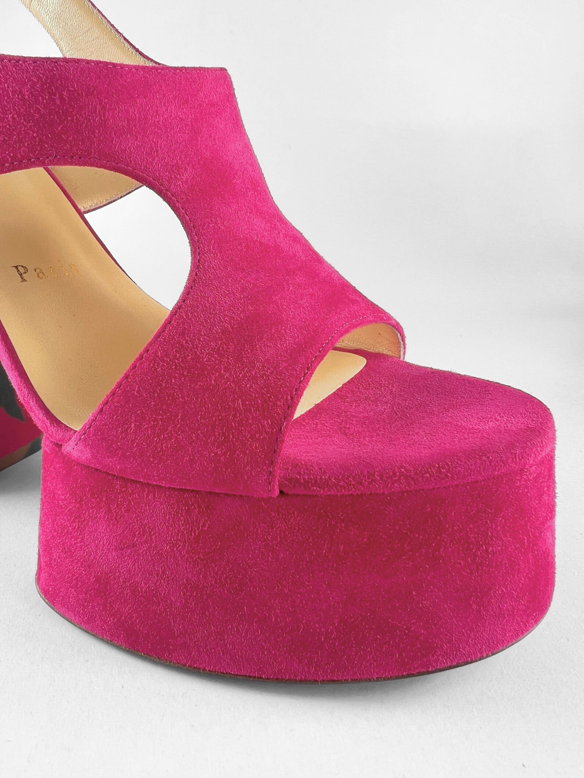 Christian Louboutin Foolish Pink Suede Platform Heels (EU 39)