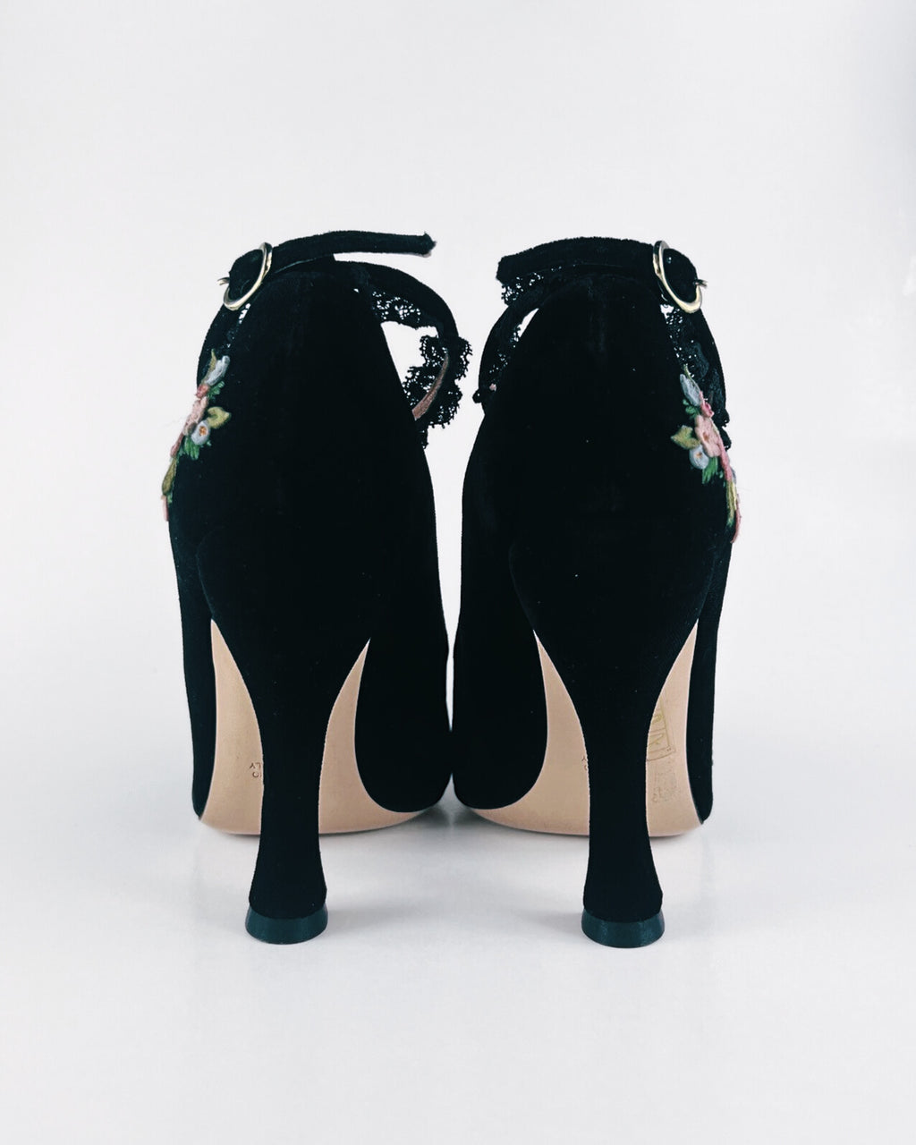 Red Valentino Mary Jane Velvet Pumps (EU 37.5)