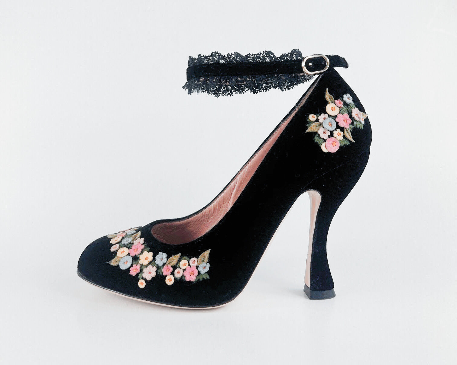 Red Valentino Mary Jane Velvet Pumps (EU 37.5)