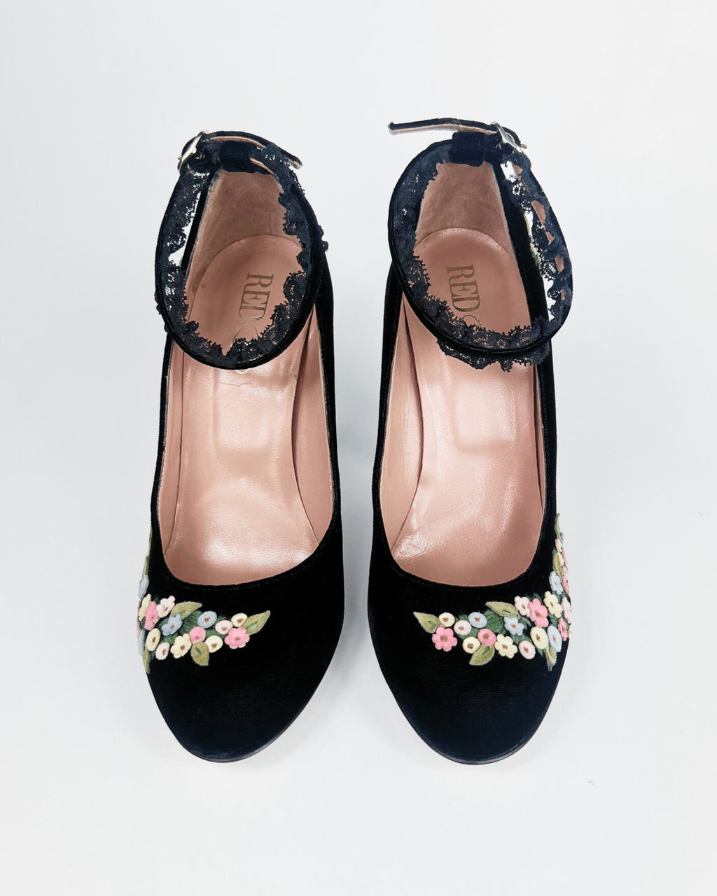 Red Valentino Mary Jane Velvet Pumps (EU 37.5)